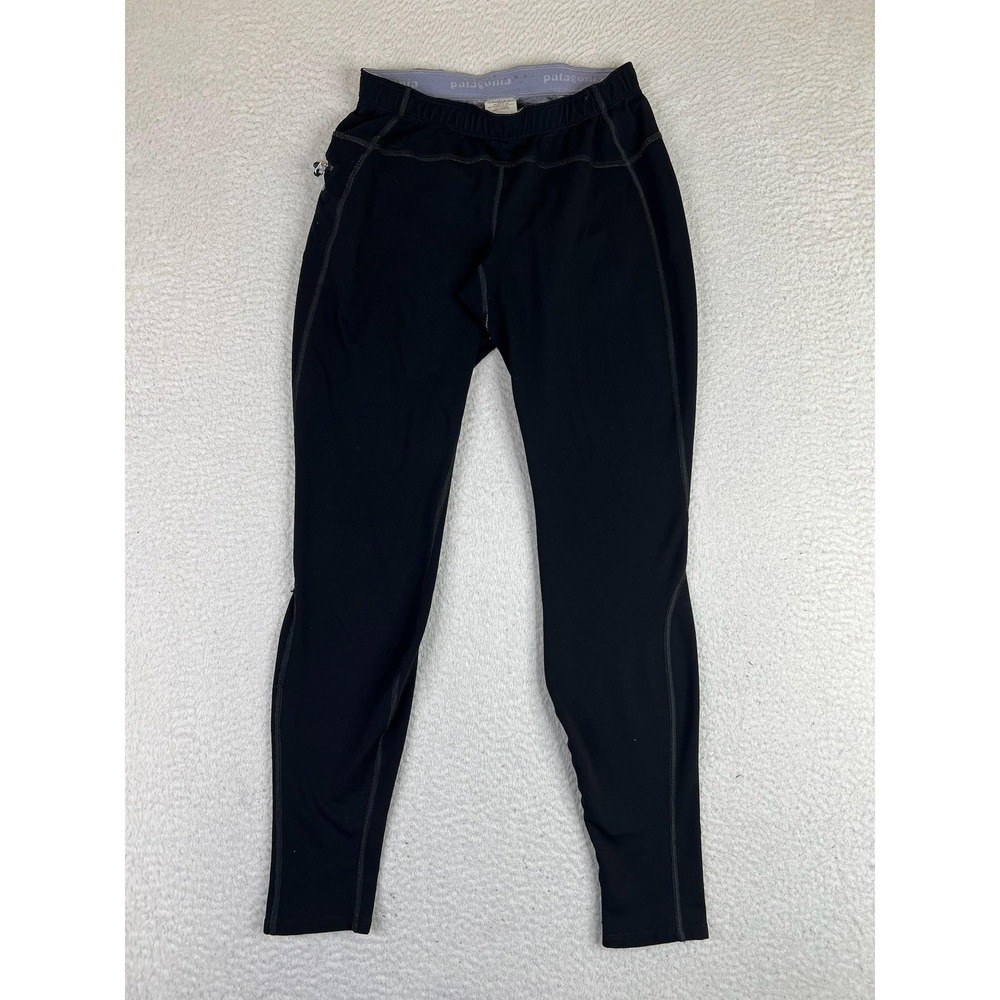 Patagonia Womens XS Black Running Tights Zip Pocket USA Leggings 24855F7‎